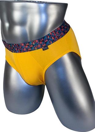 Мужские трусы roober 69483 брифы желтый однотонные бамбук xxl