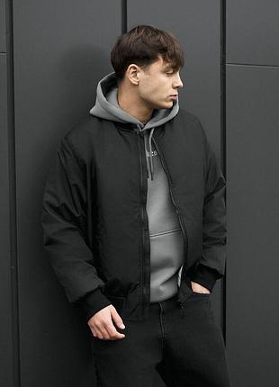 Мужской молодежный бомбер staff ion2 black oversize
