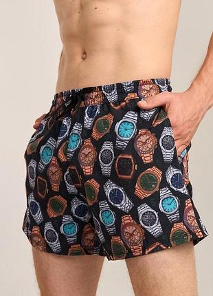 Шорти для плавання pobedov pool day hodynnyky чорний 3xl