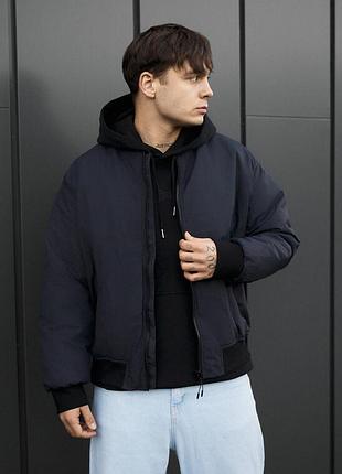 Мужской молодежный бомбер staff ion navy oversize