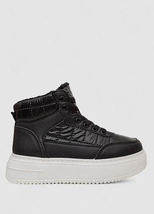 Кроссовки женские зимние на меху цвет чернобелый чорнобілий top shop ua_