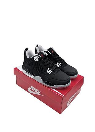 Женские кроссовки nike air jordan retro 4 черные с красным