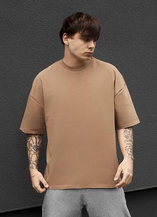 Чоловіча однотонна футболка staff brown oversize