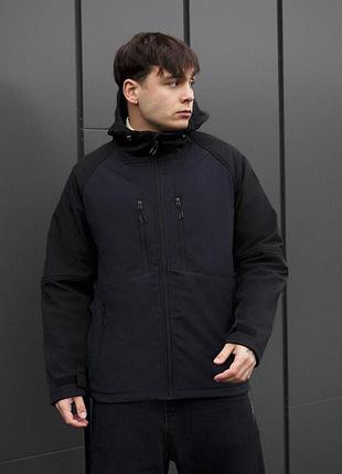 Ветро- и влагозащитная мужская куртка soft shell staff kade navy & black
