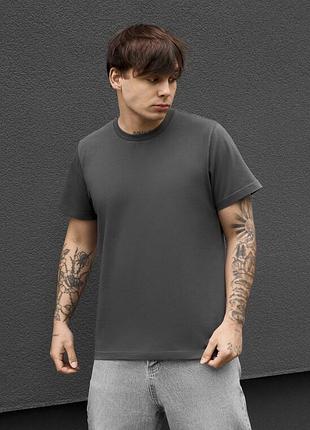 Мужская однотонная футболка staff dark gray basic
