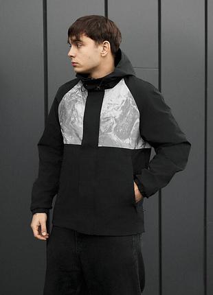 Мужская демисезонная ветровка с рефлективными вставками staff bo black reflective