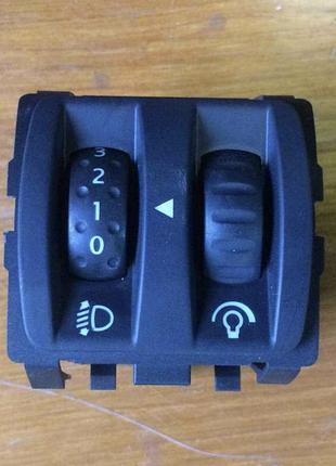 Б/у кнопка renault megane 2, clio 3, 8200095495, яркости приборов, корректора фар,