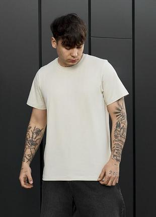 Мужская однотонная футболка staff light beige basic
