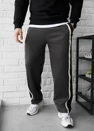 Мужские спортивные штаны прямого кроя staff che dark gray