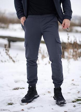 Штаны утепленные мужские intruder softshell серого цвета