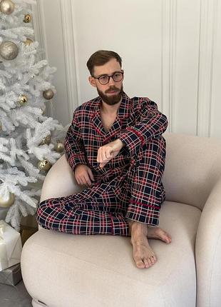 Мужская теплая пижама cosy с начесом "oxford"