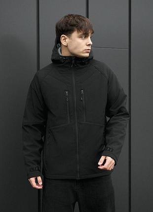 Вітро- та вологозахисна чоловіча куртка soft shell staff kade black