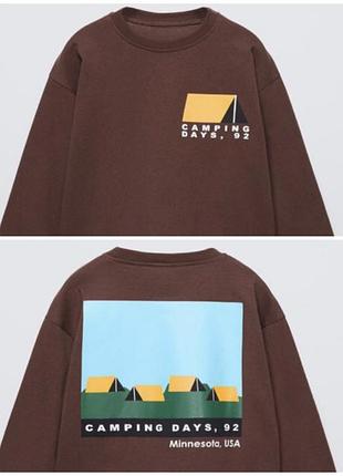 Коричневий лонгслів zara 98 реглан футболка кофта