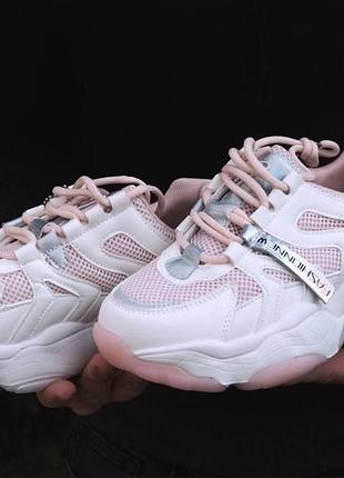 Женские кроссовки bi&ki pink white белый розовый 1-0019 37 размер 37