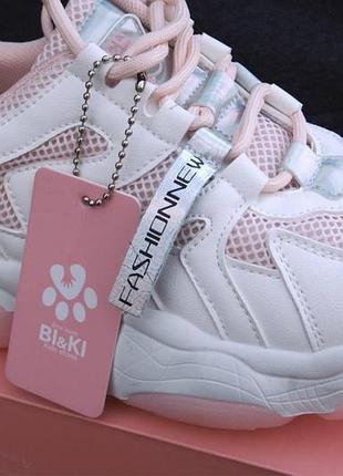 Жіночі кросівки bi&ki pink white білий рожевий 1-0019 37 розмір 38