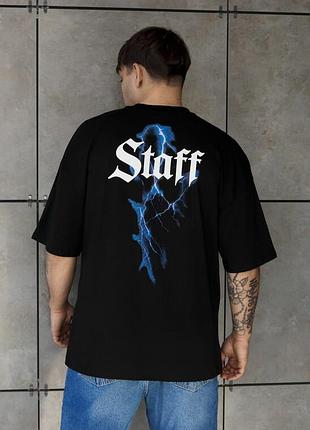 Мужская качественная футболка staff logo oversize
