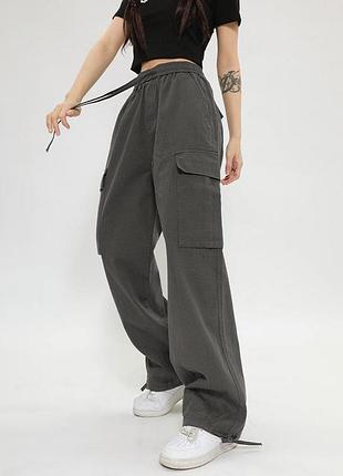 Штаны карго женские серые 9130 xxl
