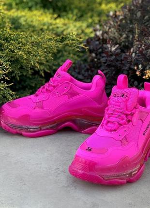 Кроссовки balenciaga triple s clear sole pink