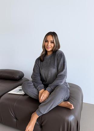 Пижама женская cosy теплая "теплик", серая m
