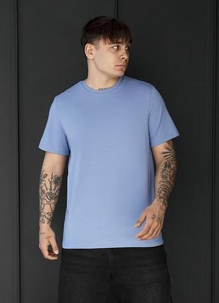 Мужская удобная хлопковая футболка staff pi light blue