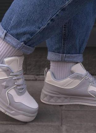 Женские кроссовки y.top ю топ grey white 1-0022 серый белый 36
