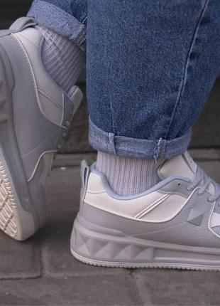Женские кроссовки y.top ю топ grey white 1-0022 серый белый 36