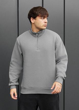 Утепленная премиальным флисом мужская олимпийка staff joi gray fleece
