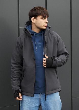 Мембранна демісезонна чоловіча куртка staff bu soft shell kyro gray