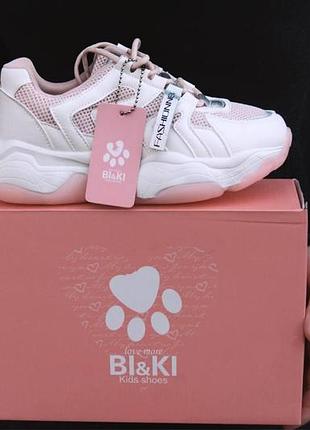 Женские кроссовки bi&ki pink white белый розовый 1-0019 37 размер 37
