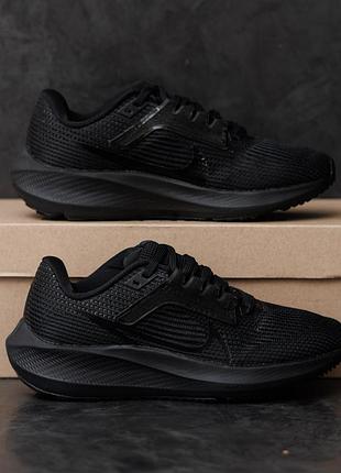 Женские кроссовки nike air zoom pegasus 40 черные классические на весну лето с сетки и текстиля красивые найк аир зум пегасус уличные