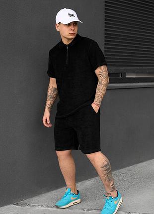 Летний черный костюм для мужчин staff ch black