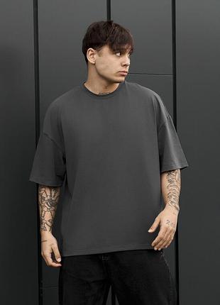 Чоловіча молодіжна футболка staff dark gray oversize