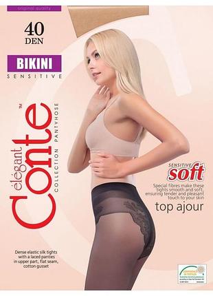 Колготки женские conte bikini 40 den 2/s, shade