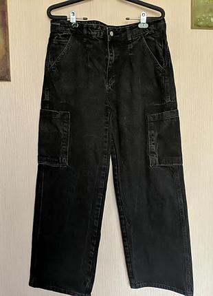 Шикарные широкие плотные джинсы. разм. l/xl