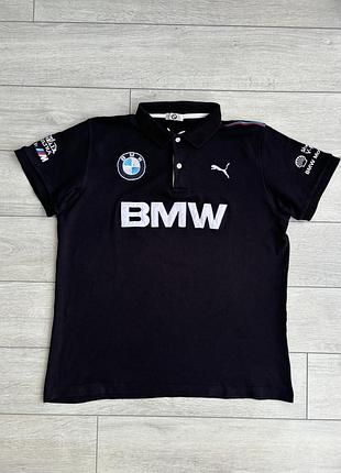 Мужское поло черная футболка майка тенниска джерси бмв пума bmw motorsport puma shell helix black size xl хл размер