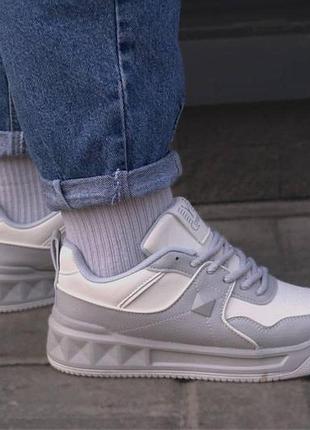 Жіночі кросівки y.top ю топ grey white 1-0022 сірий білий 36