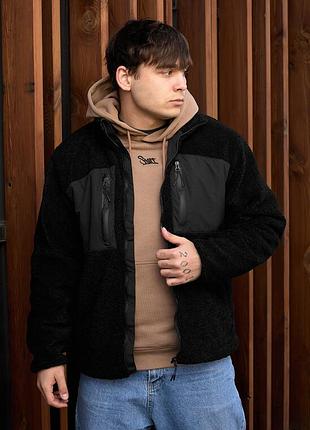 Однотонна хутряна куртка staff zelm black