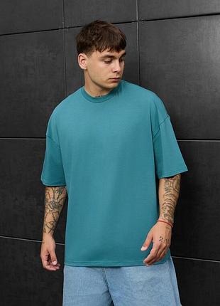 Яскрава оверсайз футболка staff turquoise oversize