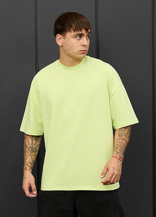 Мужская стильная футболка staff light green oversize