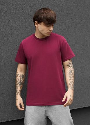 Мужская однотонная футболка staff bordo basic