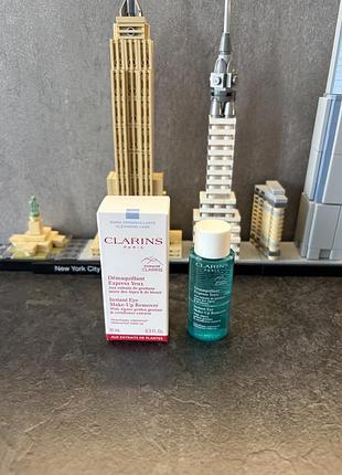 Clarins instant eye make-up remover 10 ml оригінал мініатюра засіб для зняття макіяжу двофазний для очей мініатюра