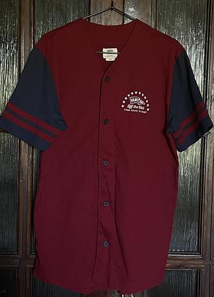 Рубашка vans baseball manche courtes bordeaux vintage