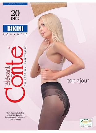 Колготки жіночі conte bikini 20 den 2/s, bronz