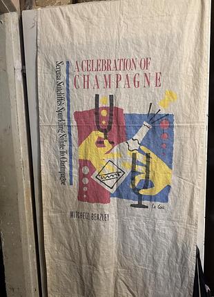 Винтажное полотно с авторским принтом «a celebration of champagne»