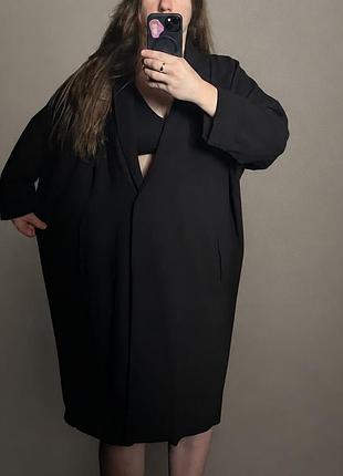 Подовжений жакет жіночий чорний розмір l, xl