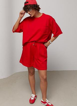 Літній жіночий костюм двонитка oversize крою❤️
