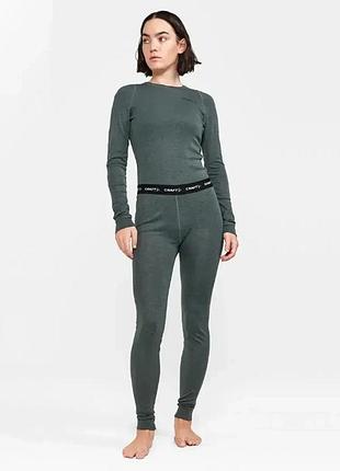 Комплект термобілизни craft core wool merino set woman juniper melange розмір int-xs