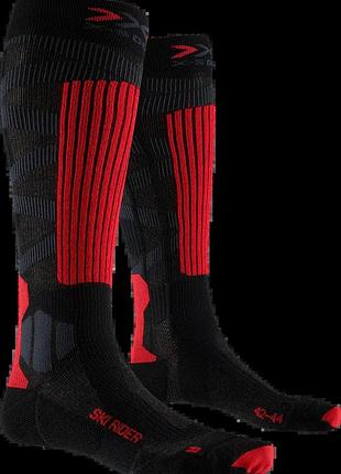 Лижні шкарпетки x-socks ski rider 4.0 dark grey melange/red/black розмір 45-47