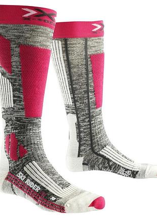 Лижні шкарпетки x-socks ski rider 2.0 lady grey melange / fuchsia розмір 39-40