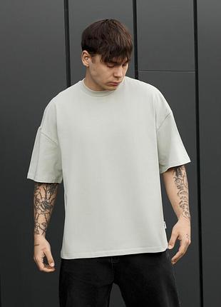 Мужская качественная футболка staff light olive oversize